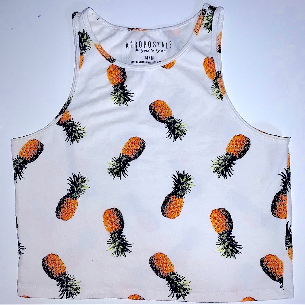 Pineapple Print Crop Top 🍍